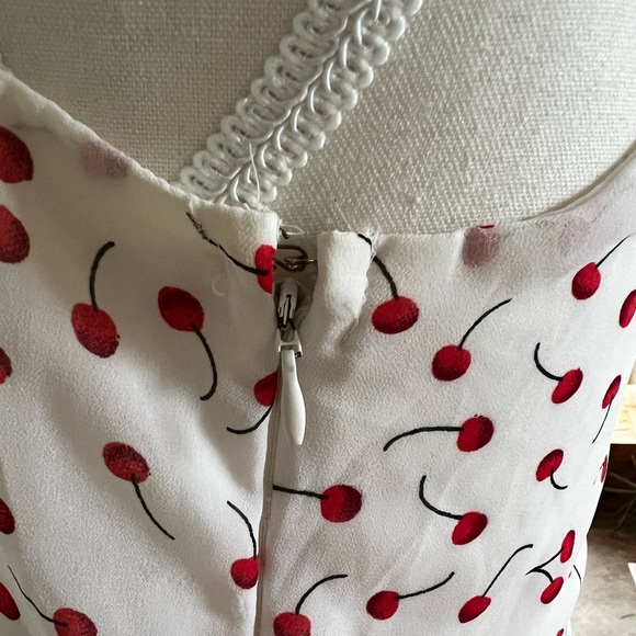 Cherry Summer Dress Asymetrical Wrap - Picture 5 of 7